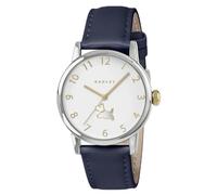RADLEY Women's Silver Plated Naval Blue Leather Strap Watch RY21992A