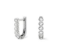 Radley Womens Silver Plated Stone Set Half Hoop Huggie Earrings