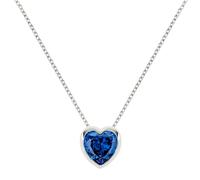 Radley Womens Sterling Silver Blue Heart Crystal Pendant Chain Necklace RYJ2387