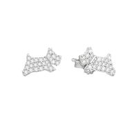 RADLEY Womens Sterling Silver Clear Cubic Zirconia Stone Set Jumping Dog Stud Earrings