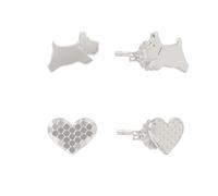 Radley Women's Sterling Silver Twin Pack Dog & Heart Earrings RYJ1433