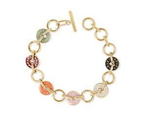 RADLEY Women's18ct Gold Plated Multi Colour Enamel Charm Bracelet
