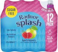 Radnor Splash Apple & Raspberry Still Flavoured Spring Water - 12 x 500ml - Sugar-Free, Low-Calorie, Natural Flavourings