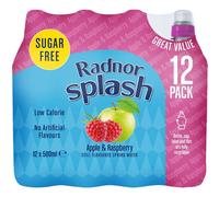 Radnor Splash Apple & Raspberry Still Flavoured Spring Water - 12 x 500ml - Sugar-Free, Low-Calorie, Natural Flavourings