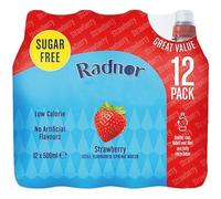 Radnor Splash Strawberry Still Flavoured Spring Water - 12 x 500ml - Sugar-Free, Low-Calorie, Natural Flavourings