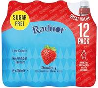 Radnor Splash Strawberry Still Flavoured Spring Water - 12 x 500ml - Sugar-Free, Low-Calorie, Natural Flavourings - 100% Recyclable Bottles