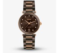 Rado Ladies LaCouple Ceramic Brown Rose Gold Diamond Dial Watch R22242703