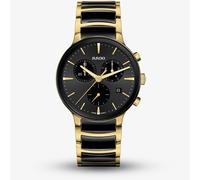 Rado Mens Centrix Chronograph Two Tone Black Dial Watch R30211152