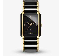 Rado Mens Integral Diamonds Gold Tone Black Watch R20204712