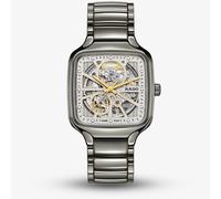 Rado Mens True Square Silver Sparkling Skeleton Dial Watch R27083722