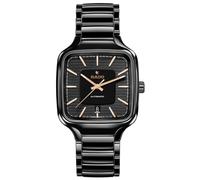 Rado - True Square - Unisex Automatic Swiss Watch - 38mm Square Black Dial with Date - Black High-Tech Ceramic Bracelet - R27078172