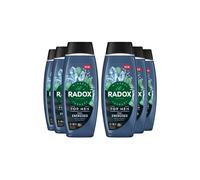 6x Radox Mineral Therapy Feel Energised 2in1 Shower Gel & Shampoo for Men, 450ml