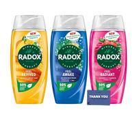 Radox Feel-Good Shower Gel Trio - Mandarin & Apricot, Sea Mineral & Fennel, and Strawberry & Raspberry Shower Gel (3 x 225ml)