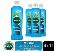Radox Mineral Therapy Bath Soak Muscle Soak with Sea Minerals & Sage Scent, 4x1L