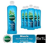 Radox Mineral Therapy Bath Soak Muscle Soak with Sea Minerals & Sage Scent, 6x1L