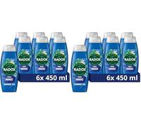 Radox Mineral Therapy Feel Awake 2-in-1 Body Wash & Shampoo Shower Gel with a sea mineral & fennel fragrance for a refreshing experience 6x 450 ml (Pack of 2)