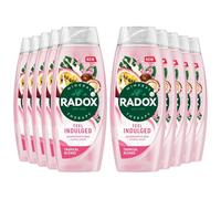 Radox Mineral Therapy Feel Indulged Shower Gel Body Wash, Pack of 10, Shower Cream with 4 minerals and 13 herbs, Passionfruit and Shea scent for a Mood-Boosting Experience, 450 ml