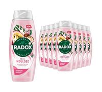 Radox Mineral Therapy Feel Indulged Shower Gel Body Wash, Pack of 12, Shower Cream with 4 minerals and 13 herbs, Passionfruit and Shea scent for a Mood-Boosting Experience, 450 ml