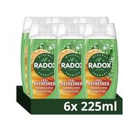 Radox Mineral Therapy Feel Refreshed Body Wash Shower Gel uniquely blended with herbs, minerals and a eucalyptus & citrus oil fragrance for a refreshing experience 225 ml, Pack of 6