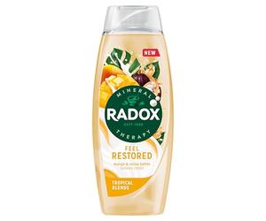 Radox Mineral Therapy Feel Restored Shower Cream Body Wash uniquely blended with minerals, herbs and a mango & cocoa butter scent for a mood-boosting experience 450 ml