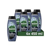 6x Radox Mineral Therapy Feel Energised 2in1 Shower Gel & Shampoo for Men, 450ml
