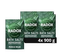 Radox Bath Salts Muscle Relax Bath Therapy, Peppermint, 4 Pack, 900g