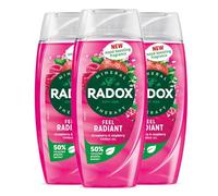 Radox Mineral Therapy Shower Gel Feel Radiant with Nature Inspired Mood Boosting Fragrance Body Wash for Women Blended with Strawberry and Raspberry, 225ml (Buy 3)