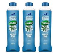 Radox Muscle Bath Soak | Blended with Sea Minerals and Sage | Pack of 3 x 500ml