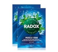 Radox Muscle Soak Bath Therapy Thyme Scented Herbal Bath Salt with expertly Blended Herbs and Minerals to Soothe and soak Your Tired and Aching Muscles, 400g Multi Buy 2 Pack