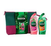 Radox Refreshing Wash Bag 2pc Gift Set For Her - Feel Uplifted Shower Gel 250ml & Feel Refreshed Shower Gel 250ml with Waterproof Lining Washbag
