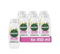Radox Mineral Therapy Feel Moisturised Body Wash Pack of 6 Shower Gel with a Chamomile & Oat Fragrance for a Soothing Shower Experience 450 ml