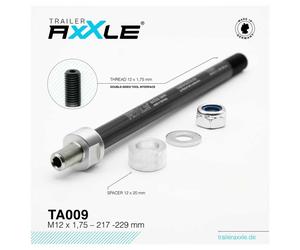 Radoxx M12x1.75 217-229 Mm Through Axle One Size Black / Silver