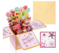 Radsocken 50th Birthday Card for Women 3D Pop Up Greeting Card with Note and Envelope 50th Birthday Gifts for Mum Grandma Wife Auntie