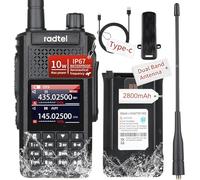 Radtel RT-630 IP67 Waterproof 10W Full Bands Ham Radio, 256CH Aviation Air Band Radio Long Range Handheld Walkie Talkie, Wireless Copy Frequency, USB-C Charger, 2800mAh battery
