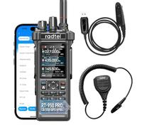 Radtel RT-950 PRO Ham Radio 27Mhz TX GPS/APRS, 10W Walkie Talkie Long Range Handheld Two Way Radio, AM/FM/CB/SW/MW/LW RX, Bluetooth APP Programming, NOAA (with Programming Cable，Microphone)
