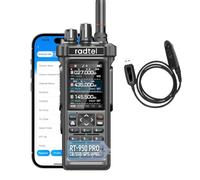 Radtel RT-950 PRO Ham Radio GPS/APRS, 10W Walkie Talkie Long Range Handheld Two Way Radio, AM/FM/CB/SW/MW/LW RX, Bluetooth APP Programming, NOAA, Spectrum Analyzer (with Programming Cable)