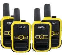 Radtel RT12 PMR 446 Walkie Talkie Rechargeable 16 Channels License Free Radio CTCSS DCS Walky Walky Walky Radio with USB Charging for Construction Restaurant Supermarket（4 pack） (yellow)