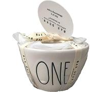 Rae Dunn 4 Piece WHOLE HALF THIRD QUARTER Glossy White Ceramic Measuring Cups Set