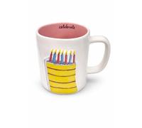 Rae Dunn Birthday Cake Celebration Coffee Mug, Celebrate - Pink Interior