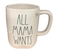 Rae Dunn by Magenta Christmas Winter Coffee Mug - All Mama Wants is a Silent Night (White)