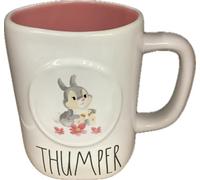 Rae Dunn by Magenta Disney Coffee Tea Ceramic Mug, White & Pink Thumper