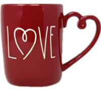 Rae Dunn by Magenta Love Coffee Mug with Heart Handle, Red