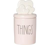 Rae Dunn Ceramic Valentines Themed Canister for Kitchen, Bath, or Office Organization (Things/Pink/Hearts Topper))…