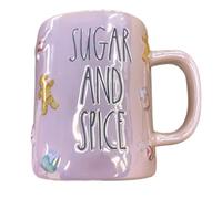 Rae Dunn Christmas Mug, Light Pink Iridescent Christmas Treats SUGAR AND SPICE