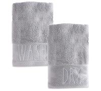 Rae Dunn Hand Towels, Embroidered Decorative Hand Towel for Kitchen and Bathroom, 100% Cotton, Highly Absorbent, Two Pack, 16x28, Embroidered WASH/Dry