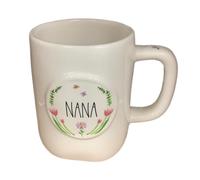 Rae Dunn Mother's Day Coffee Mug, White - NANA with Floral Emblem
