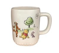 Rae Dunn Winnie Pooh Bear & Friends Double-Sided Ceramic Coffee Mug, White - Life is Full of Ups & Downs