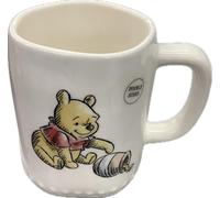 Rae Dunn Winnie the Pooh Coffee Mug, Double Sided Design, Feeling 11 O'Clockish, White Ceramic, 14oz