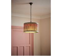 Rae Pleated Stripe Neutral Drum Easy Fit Ceiling Light Lamp Shade ValueLights Natural Small