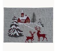Raebel OHG Set of 2 Table Mats, Table Runner, Tapestry, Winter Christmas, Various Designs, Cotton Blend (Red Church)